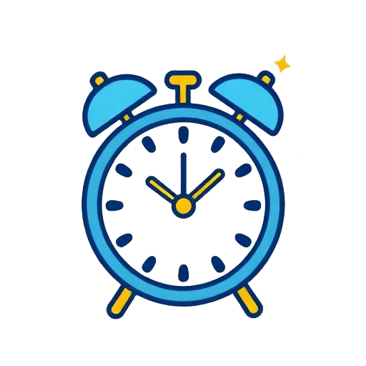 Colorful doodle of an alarm clock